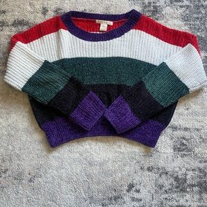 Multicolor Sweater Crop